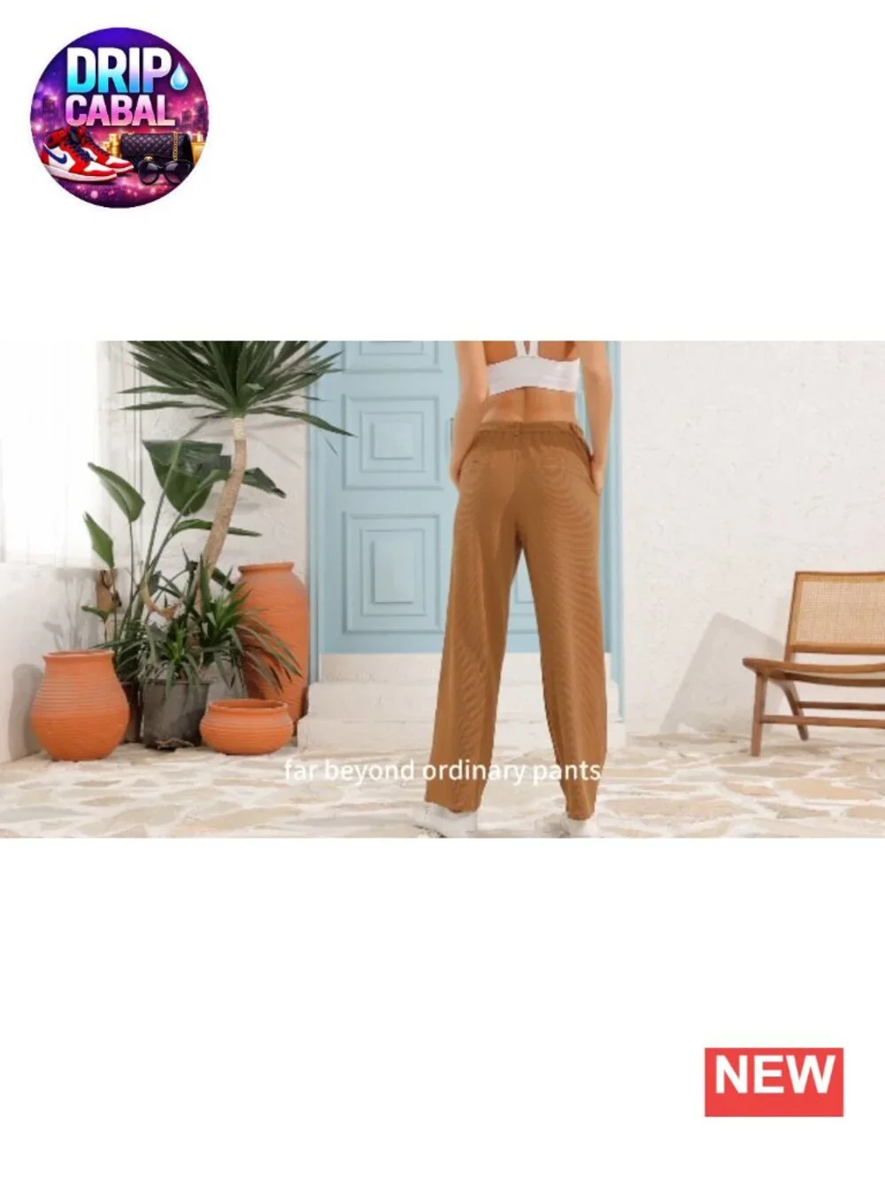 High Waist Wide Leg Dress Pants Stretchy Business Casual Trousers Waffle Knit